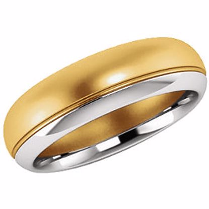 51344:2008:P 14kt Yellow & White 6mm Band Size 10.5