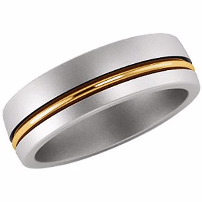 51342:2049:P Platinum & 18kt Yellow 6mm Grooved Band Size 11.5