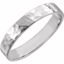 51530:206:P 14kt White 4mm Flat Band with Hammer Finish Size 6