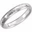 51529:2065:P 14kt White 4mm Half Round Hammer Finish Band Size 6.5