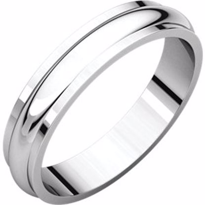 HRE10.5:3003:P Platinum 4mm Half Round Edge Band