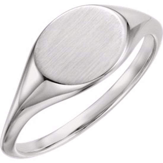 51551:104:P Platinum Oval Signet Ring