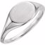51551:104:P Platinum Oval Signet Ring