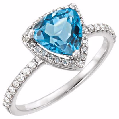 71802:6003:P Platinum Swiss Blue Topaz & 1/4 CTW Diamond Ring 