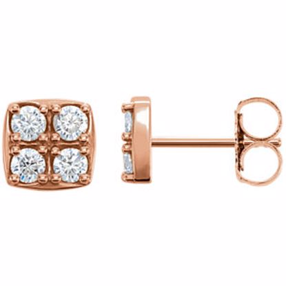 86286:6002:P 14kt Rose 1/2 CTW Diamond Earrings