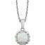 651953:60010:P 14kt White Opal & .05 CTW Diamond 18" Necklace
