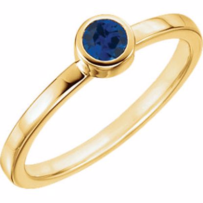71806:6023:P 14kt Yellow Genuine Blue Sapphire Bezel Ring