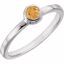 71806:6043:P 14kt White Citrine Bezel Ring