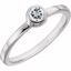 71806:6031:P 14kt White White Sapphire Bezel Ring