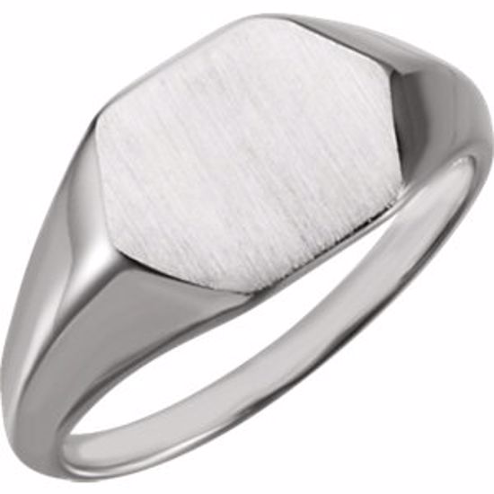 51554:101:P 14kt White Signet Ring