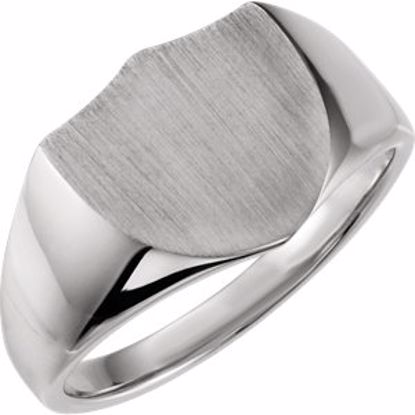 9825:101:P 14kt White Signet Ring