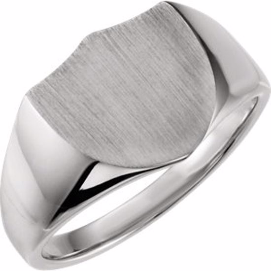 9825:101:P 14kt White Signet Ring