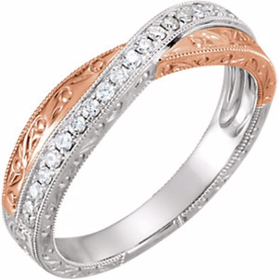 652025:100:P 14kt Rose & White 1/5 CTW Diamond Anniversary Band