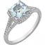 652046:60000:P 14kt White Aquamarine & 1/5 CTW Diamond Ring