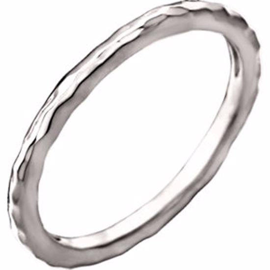 51376:1012:P 14kt Yellow Hammered Stackackable Ring Size 8