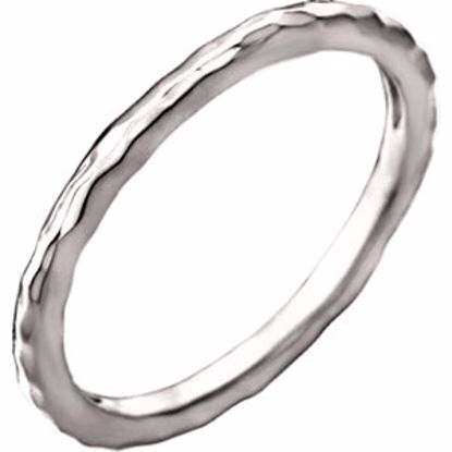 51376:1011:P 14kt Rose Hammered Stackackable Ring Size 8