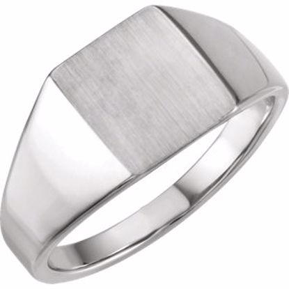 9828:101:P 14kt White Signet Ring