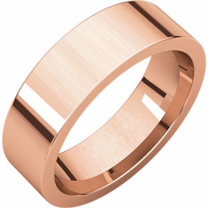 FIR5:105:P 14kt Rose 6mm Flat Comfort Fit Band