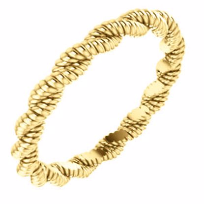 254:1933:P 14kt Rose 3mm Twisted Rope Band Size 7.5