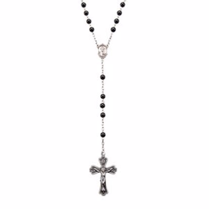 86352:60000:P Black Onyx Bead Rosary 