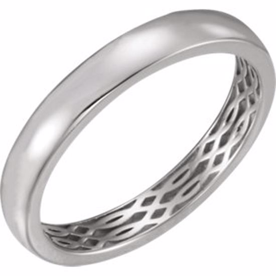 51564:111:P 14kt White 4mm Lattice Design Band Size 11