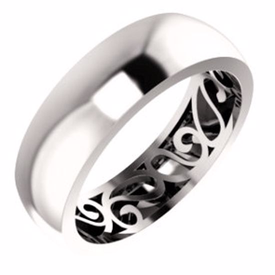 51565:707:P 14kt Rose 6mm Paisley Design Band Size 7