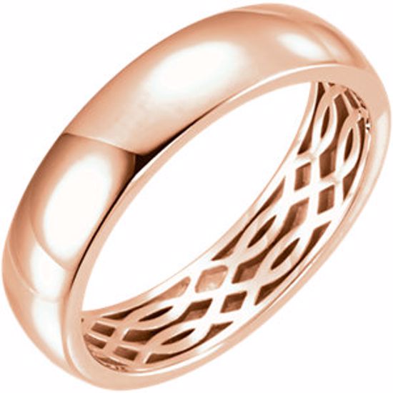 51564:711:P 14kt Rose 6mm Lattice Design Band Size 11