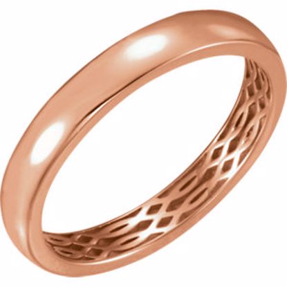 51564:311:P 14kt Rose 4mm Lattice Design Band Size 11