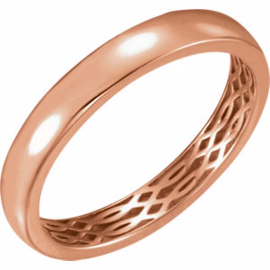 51564:307:P 14kt Rose 4mm Lattice Design Band Size 7