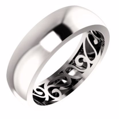 51565:807:P Platinum 6mm Paisley Design Band Size 7