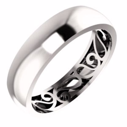 51565:812:P Platinum 6mm Paisley Design Band Size 12