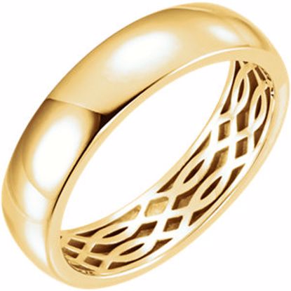 51564:611:P 14kt Yellow 6mm Lattice Design Band Size 11