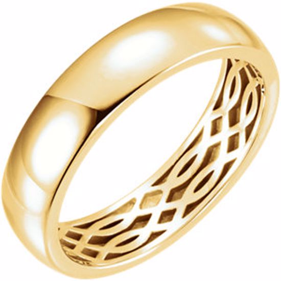 51564:611:P 14kt Yellow 6mm Lattice Design Band Size 11