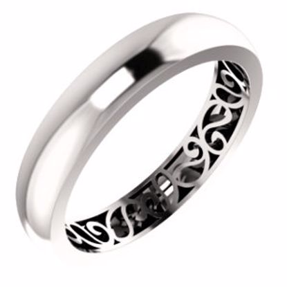 51565:407:P Platinum 4mm Paisley Design Band Size 7