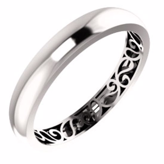 51565:411:P Platinum 4mm Paisley Design Band Size 11
