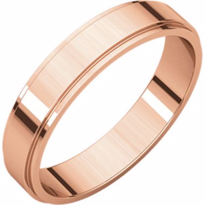 FE7:108:P 14kt Rose 4mm Flat Edge Band