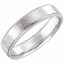 51533:511:P 14kt White Flat Milgrain Comfort Fit Satin & Hammer Finish 5mm Band Size 11 