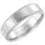 51533:707:P 14kt White Flat Milgrain Comfort Fit Satin & Hammer Finish 6mm Band Size 7 
