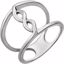 51583:60000:P 14kt White Rope Design Ring Size 7