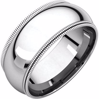 DMGR8:100:P Platinum 8mm Double Milgrain Comfort Fit Band