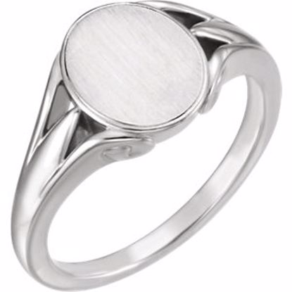 9829:101:P 14kt White Signet Ring 