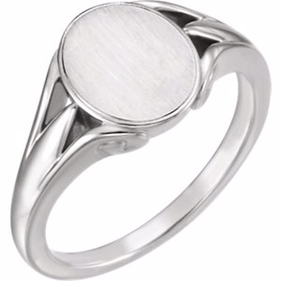9829:101:P 14kt White Signet Ring 
