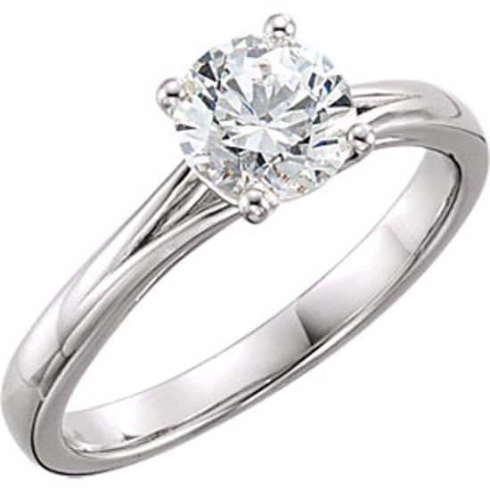 652067:70000:P 14kt White 6.5mm Round Forever Brilliant®Moissanite Ring
