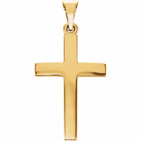 R41279:1013:P 14kt Yellow 27.5x13.9mm Cross Pendant