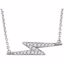 652140:60001:P 14kt White 1/8 CTW Diamond Lightning Bolt 16-18" Necklace 
