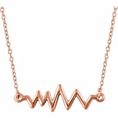 652133:60002:P 14kt Rose Heartbeat 16-18" Necklace 