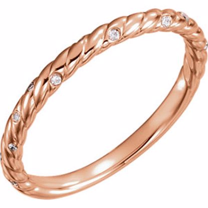 122681:6004:P 14kt Rose .04 CTW Diamond Rope Band
