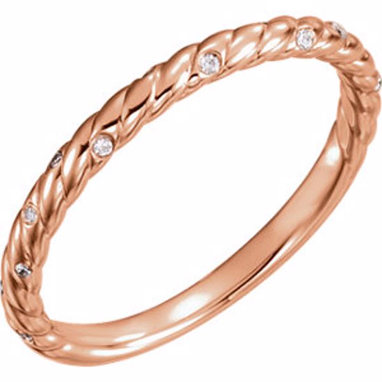 122681:6004:P 14kt Rose .04 CTW Diamond Rope Band