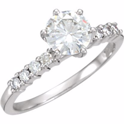 65756:60005:P Charles & Colvard Moissanite® & Diamond 6-Prong Engagement Ring or Band