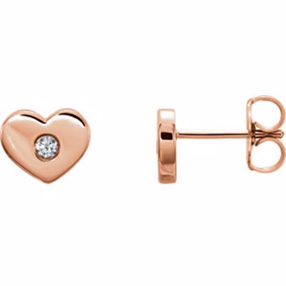 86336:602:P 14kt Rose .06 CTW Diamond Heart Earrings